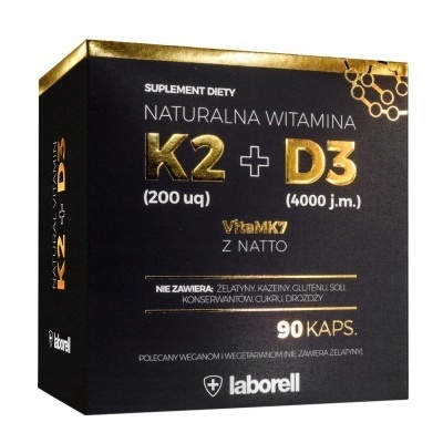 Laborell Witamina D3 4000 IU i K2 200 µg 90 kapsułek Laborell Witamina D3 4000 IU i K2 200 µg 90 kapsułek
