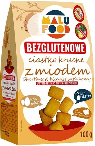 Malu Food Ciastka Kruche Z Miodem Bezglutenowe 100 g Malu Food Ciastka Kruche Z Miodem Bezglutenowe 100 g