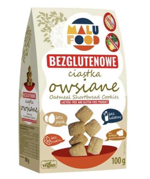Malu Food Ciastka Owsiane Bez Cukru Bezglutenowe 100 g Malu Food Ciastka Owsiane Bez Cukru Bezglutenowe 100 g