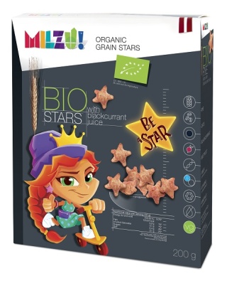 Milzu Gwiazdki Żytnio-Owsiane O Smaku Czarnej Porzeczki BIO 200 g