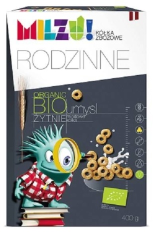 Milzu Kółka Żytnio-Owsiane Miodowe Umysł BIO (2x200 g) 400 g