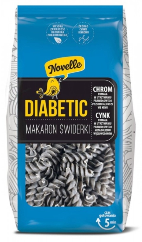 Novelle Makaron Z Soczewicą Czarną Dla Diabetyków Świderki 250 g Novelle Makaron Z Soczewicą Czarną Dla Diabetyków Świderki 250 g
