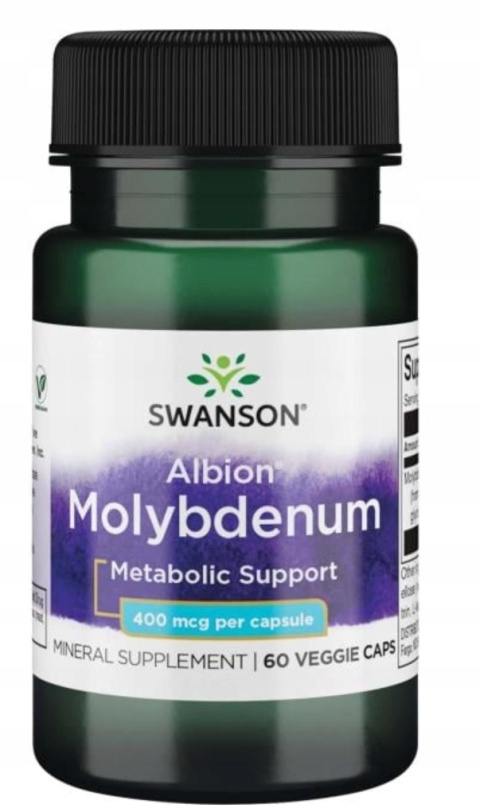 Swanson Albion Chelat Molibdenu 400 µg 60 kapsułek Swanson Albion Chelat Molibdenu 400 µg 60 kapsułek