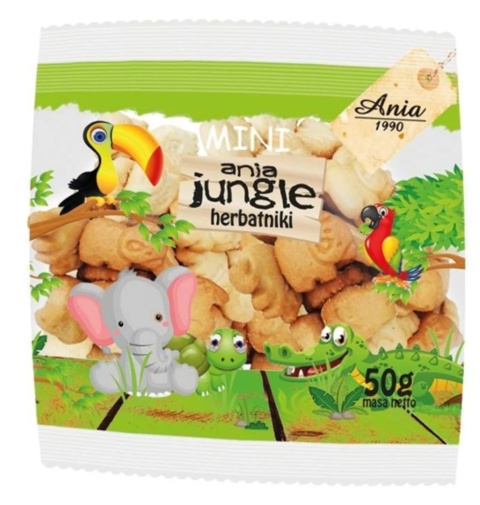 ANIA Herbatniki mini zoo bez cukru 50 g ANIA Herbatniki mini zoo bez cukru 50 g