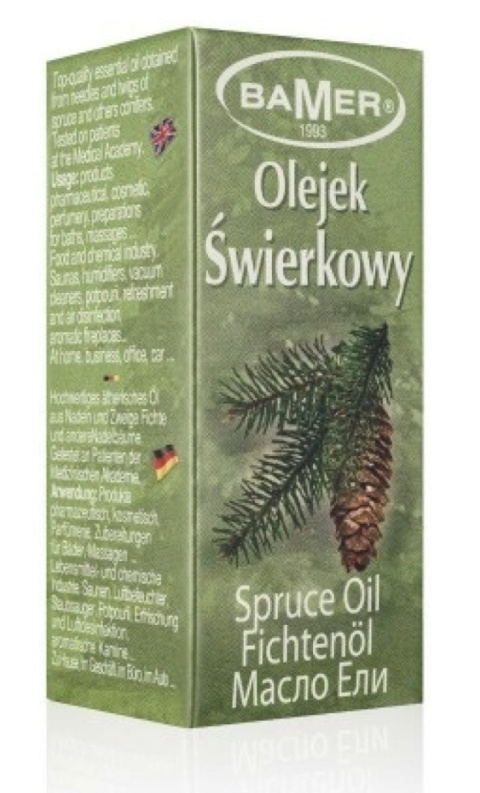 BAMER naturalny olejek eteryczny świerkowy 7 ml BAMER naturalny olejek eteryczny świerkowy 7 ml