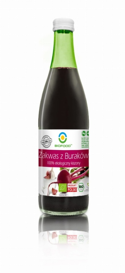 BIOFOOD Zakwas z Buraków 100% ekologiczny kiszony 500 ml BIOFOOD Zakwas z Buraków 100% ekologiczny kiszony 500 ml
