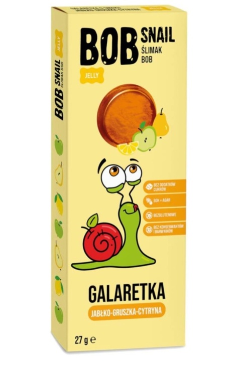BOB SNAIL Przekąska galaretka jabłko gruszka cytryna 27 g BOB SNAIL Przekąska galaretka jabłko gruszka cytryna 27 g