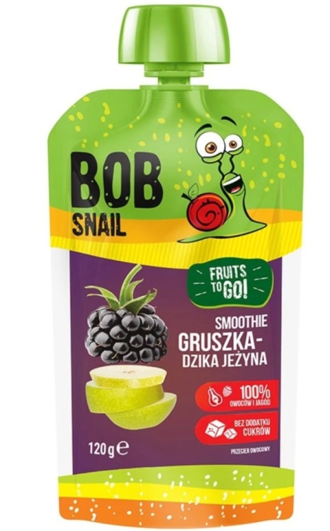 BOB SNAIL Smoothie gruszka jeżyna bez dodatku cukru 120 g BOB SNAIL Smoothie gruszka jeżyna bez dodatku cukru 120 g