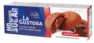 BOGUTTI Kruche ciasteczka z kremem czekoladowym bez cukru 150g