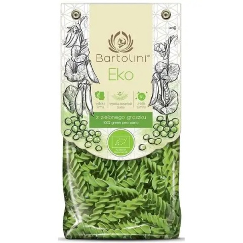 Bartolini Makaron Proteinowy Z Zielonego Groszku Świderki BIO 250 g Bartolini Makaron Proteinowy Z Zielonego Groszku Świderki BIO 250 g