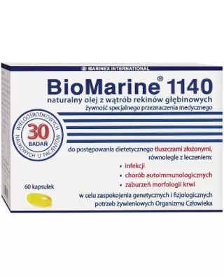 BioMarine® 1140 olej z wątrób rekinów głębinowych 60 kapułek