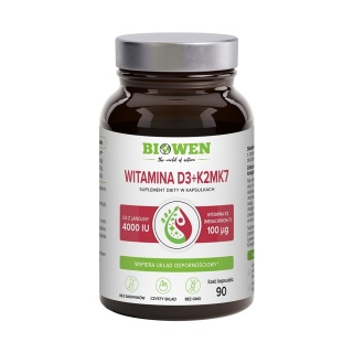Biowen Witamina D3 4000 IU + K2MK7 90 kapsułek