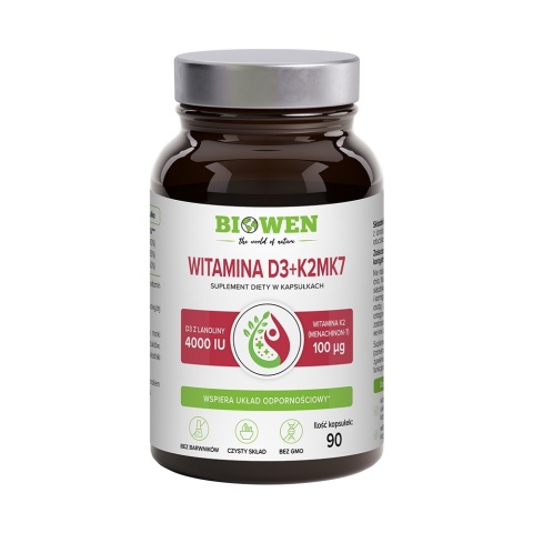 Biowen Witamina D3 4000 IU + K2MK7 90 kapsułek