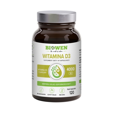 Biowen Witamina D3 4000 IU z lanoliny 120 kapsułek Biowen Witamina D3 4000 IU z lanoliny 120 kapsułek