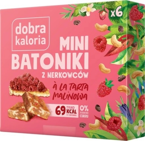 Dobra Kaloria Mini Batoniki z nerkowców a'la tarta malinowa 102g Dobra Kaloria Mini Batoniki z nerkowców a'la tarta malinowa 102g