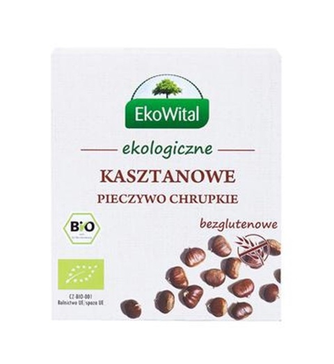 EKOWITAL Pieczywo chrupkie kasztanowe bezglutenowe BIO 100 g EKOWITAL Pieczywo chrupkie kasztanowe bezglutenowe BIO 100 g