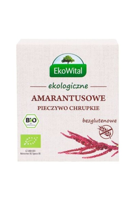 EKOWITAL Pieczywo chrupkie z amarantusem bezglutenowe BIO 100 g EKOWITAL Pieczywo chrupkie z amarantusem bezglutenowe BIO 100 g