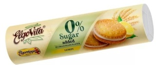 ELGOVITA Ciastka markizy z kremem o smaku cytrynowym bez cukru 180g