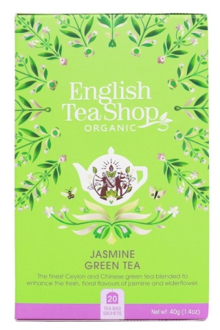 ENGLISH TEA SHOP Herbata zielona jaśminowa BIO (20 x 2 g) 40 g