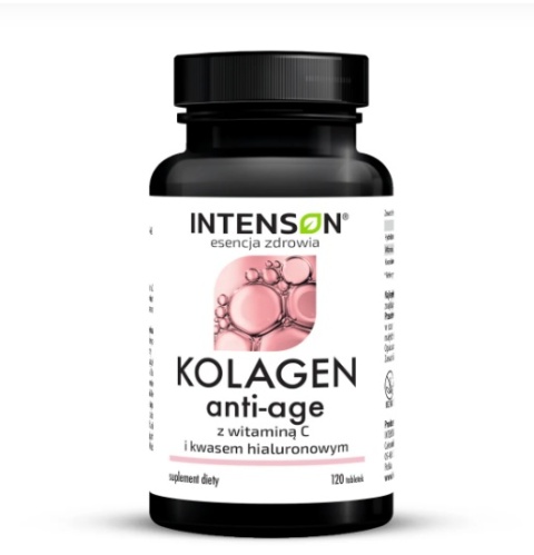 Intenson Anti-Age Kolagen + Kwas Hialuronowy + Witamina C 120 tabletek Intenson Anti-Age Kolagen + Kwas Hialuronowy + Witamina C 120 tabletek