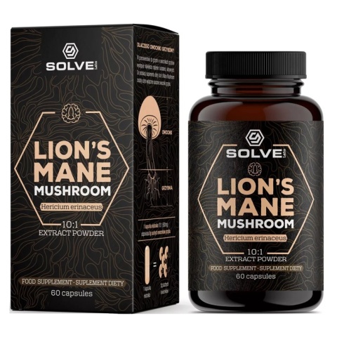 SolveLabs Lion's Mane (Soplówka jeżowata) 10:1 Ekstrakt 60 kapsułek SolveLabs Lion's Mane (Soplówka jeżowata) 10:1 Ekstrakt 60 kapsułek