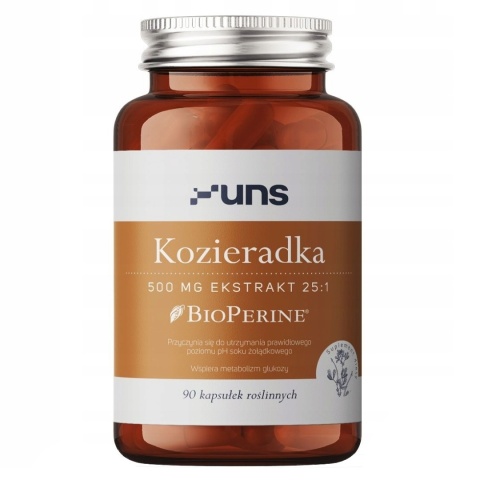 UNS Kozieradka 500 mg Ekstrakt 25:1 + Bioperine 90 vege kapsułek UNS Kozieradka 500 mg Ekstrakt 25:1 + Bioperine 90 vege kapsułek