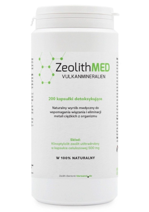 ZeolithMED ® Klinoptylolit Zeolit Ultradrobny 500 mg 200 kapsułek ZeolithMED ® Klinoptylolit Zeolit Ultradrobny 500 mg 200 kapsułek