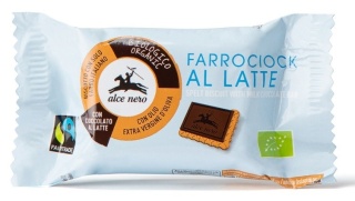 Alce Nero Herbatniki Orkiszowe Z Mleczną Czekoladą Fair Trade BIO 28 g