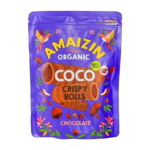 Amaizin Rurki Waflowe Kokosowo-Czekoladowe Bezglutenowe BIO 140 g Amaizin Rurki Waflowe Kokosowo-Czekoladowe Bezglutenowe BIO 140 g