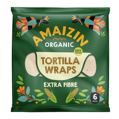 Amaizin Tortilla Wraps Z Otrębami BIO (6 sztuk) 240 g Amaizin Tortilla Wraps Z Otrębami BIO (6 sztuk) 240 g