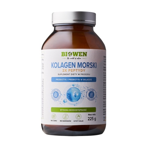 Biowen Kolagen Morski 3X Peptydy proszek 225 g Biowen Kolagen Morski 3X Peptydy proszek 225 g