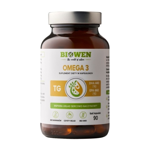 Biowen Omega 3 TG 660 mg EPA 440 DHA 90 kapsułek Biowen Omega 3 TG 660 mg EPA 440 DHA 90 kapsułek