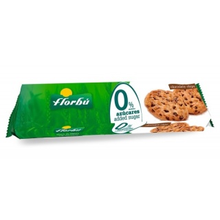 FLORBU Ciastka z kawałkami czekolady bez dodatku cukru 120g