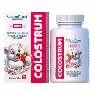 GoldenPharm Colostrum Kids 60 tabletek o smaku truskawkowym