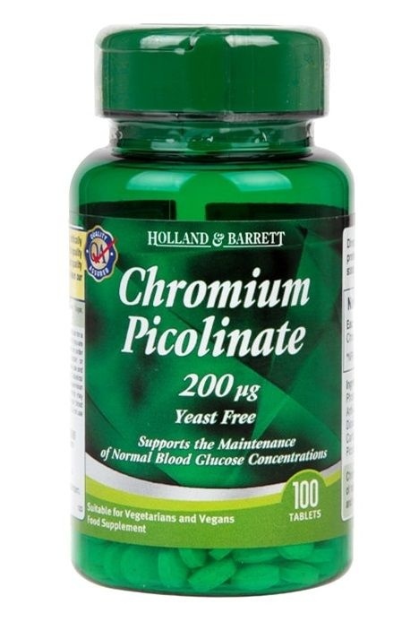 Holland & Barrett Chrom Pikolinian 200µg 100 tabletek Holland & Barrett Chrom Pikolinian 200µg 100 tabletek