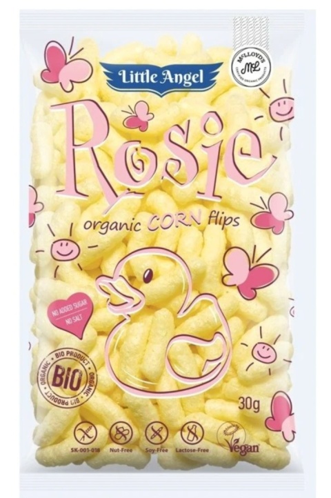 LITTLE ANGEL Chrupki kukurydziane Rosie od 7 miesiąca BIO 30 g LITTLE ANGEL Chrupki kukurydziane Rosie od 7 miesiąca BIO 30 g