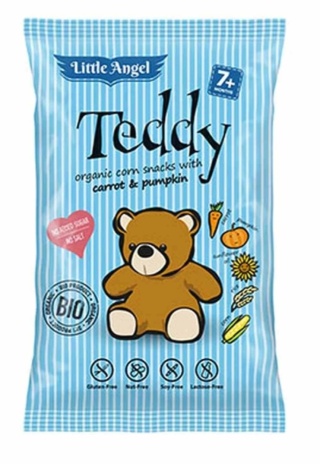 LITTLE ANGEL Chrupki kukurydziane mini TEDDY marchew dynia od 7 mies. 30 g