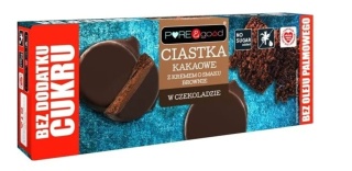 PURE & GOOD Ciastka kakaowe krem brownie w czekoladzie bez dod. cukru 128g