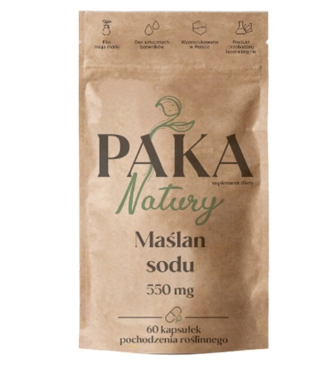 Paka Natury Maślan sodu 550 mg 60 kapsułek Paka Natury Maślan sodu 550 mg 60 kapsułek