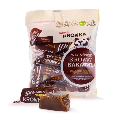 SUPER KRÓWKA Krówki bezmleczne kakaowe bezglutenowe BIO 150 g SUPER KRÓWKA Krówki bezmleczne kakaowe bezglutenowe BIO 150 g