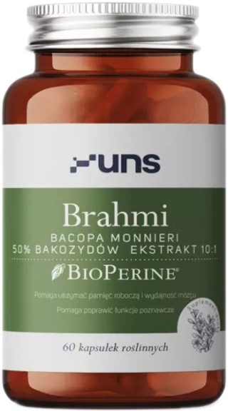 UNS Brahmi (Bacopa Monnieri) + Bioperine 60 vege kapsułek