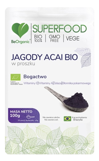 BeOrganic by Aliness Jagody Acai BIO w proszku 100 g