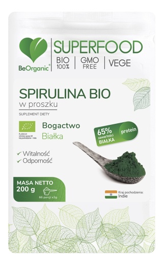 BeOrganic by Aliness Spirulina BIO w proszku 200 g
