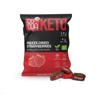 COCOA Truskawki W Czekoladzie Ciemnej Bez Dodatku Cukrów KETO BIO 40 g
