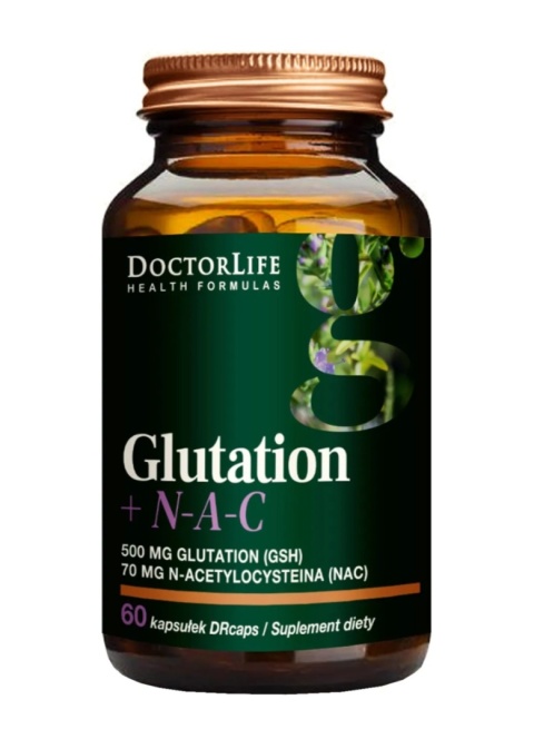 Doctor Life Glutation 500 mg + NAC 70 mg 60 kapsułek Doctor Life Glutation 500 mg + NAC 70 mg 60 kapsułek