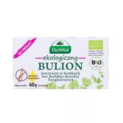 EKOWITAL Bulion warzywny w kostkach bez drożdży BEZGL. BIO 60 g EKOWITAL Bulion warzywny w kostkach bez drożdży BEZGL. BIO 60 g