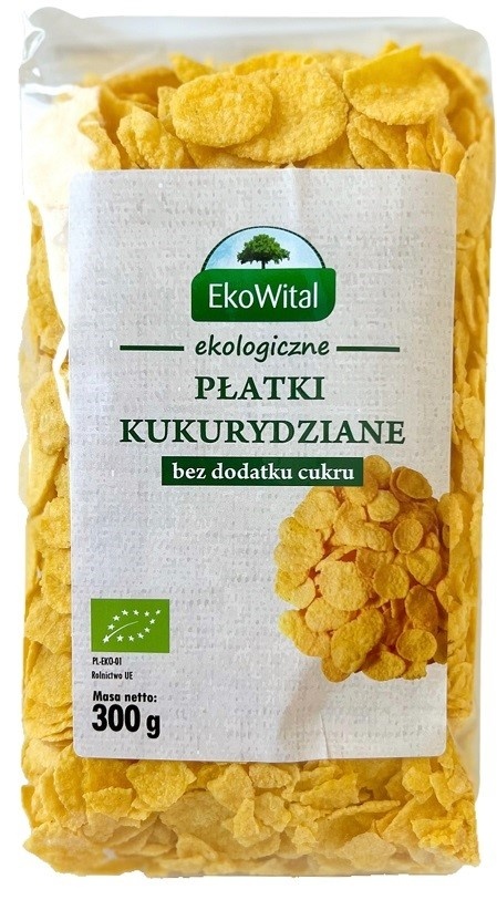 EKOWITAL Płatki kukurydziane bez dodatku cukru BIO 300 g EKOWITAL Płatki kukurydziane bez dodatku cukru BIO 300 g
