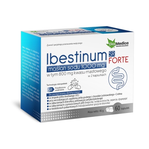 Ekamedica Maślan sodu 1000mg Ibestinum FORTE SR 60 kaspułek Ekamedica Maślan sodu 1000mg Ibestinum FORTE SR 60 kaspułek