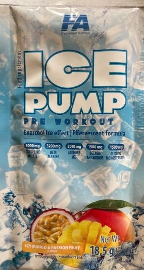 FA Ice Pump Pre workout 18,5g o smaku mango - marakuja FA Ice Pump Pre workout 18,5g o smaku mango - marakuja