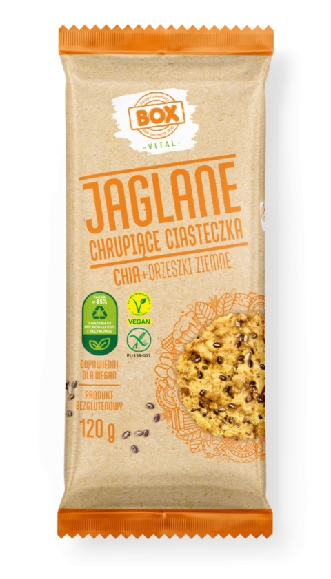 Frank&Oli Ciasteczka Jaglane Bezglutenowe CHIA + Orzech 120g Frank&Oli Ciasteczka Jaglane Bezglutenowe CHIA + Orzech 120g